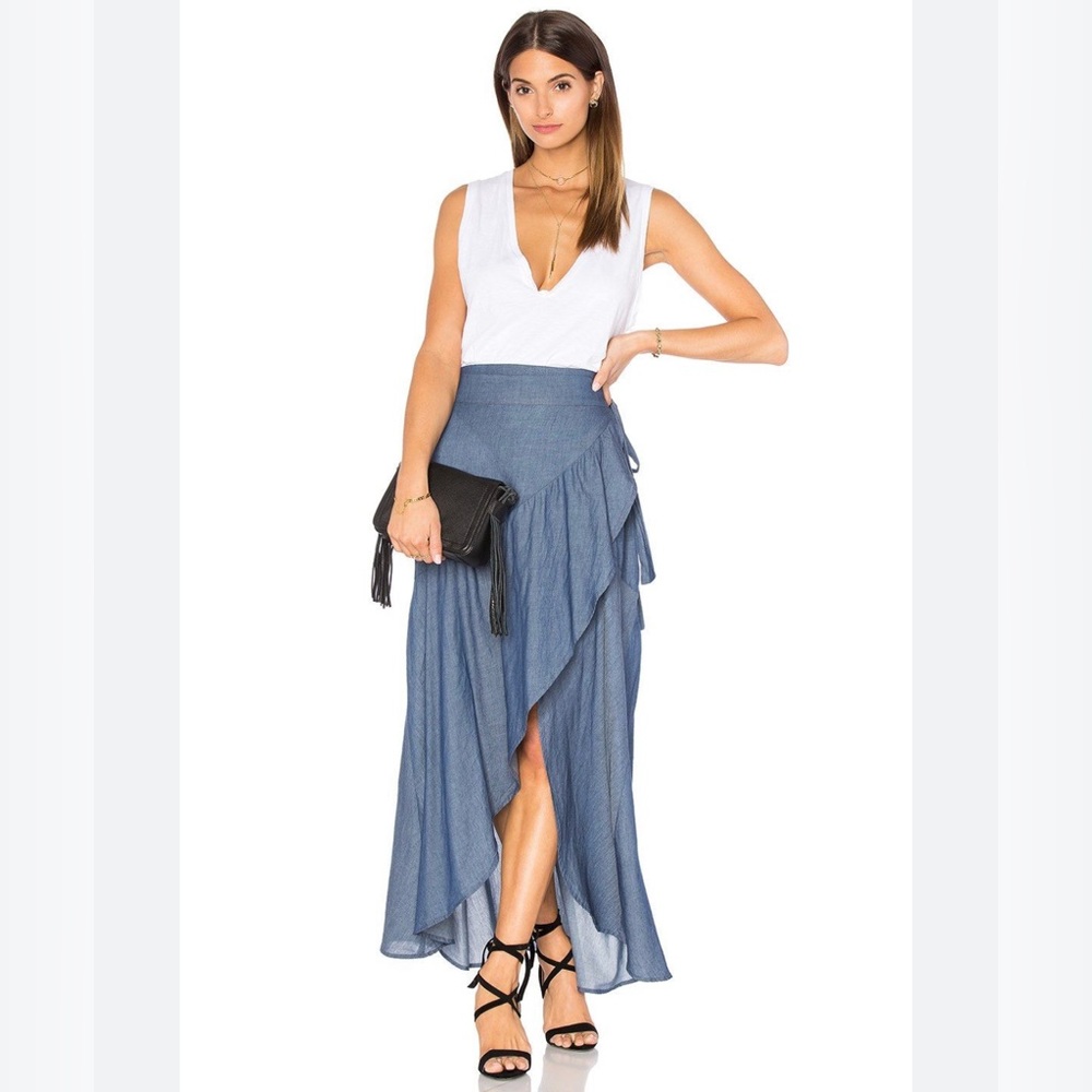 💙 REVOLVE Stillwater - Wrap Sum Den Skirt in Indigo